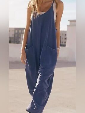 Free People NWT Hot Shot Onesie Jumpsuit Misty Blue Size S